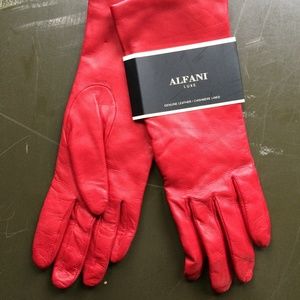 NWT Alfani Leather Gloves, Cashmere lined Size 7